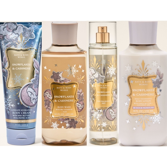 Bath & Body Works Snowflakes & Cashmere 4 Piece Body Care Collection Set NEW,New Products : American Fashion Style Bags On Sale